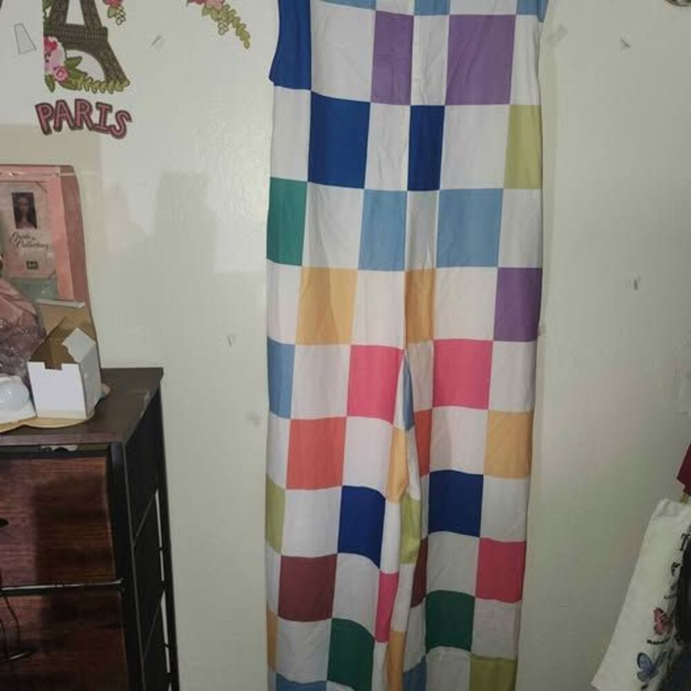 UOOVZEE Colorful Checkerboard Jumpsuit One Size